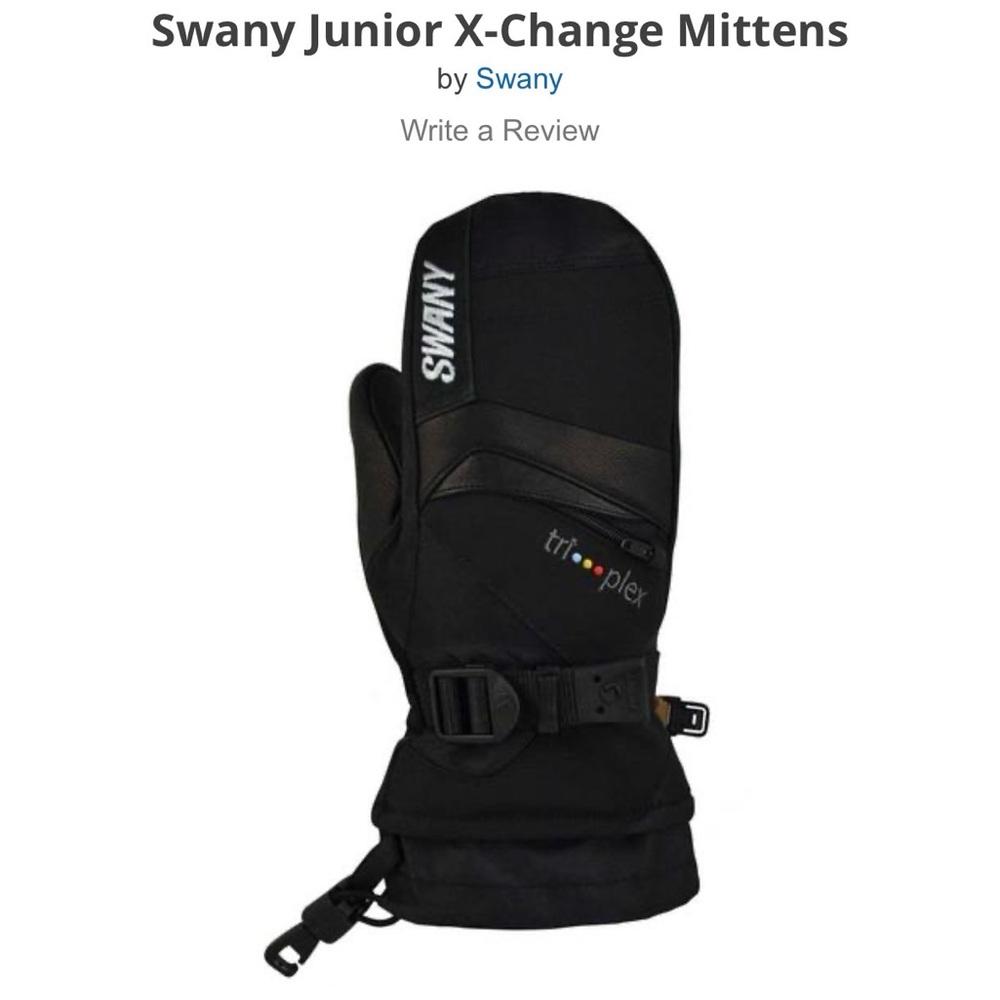 Black Junior X-Change Mittens L(9-10)